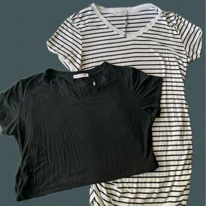 2 Smallshow Women's Short Sleeve Maternity T Shirts Side Ruched Pregnancy Tunic